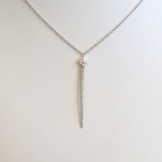 American Jewelry 14k White Gold .26ctw Diamond Drop Dangle Necklace