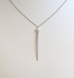American Jewelry 14k White Gold .26ctw Diamond Drop Dangle Necklace