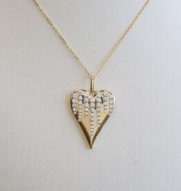American Jewelry 14k Yellow Gold .71ctw Diamond Heart Necklace