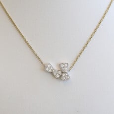 American Jewelry 14k Yellow Gold .33ctw Diamond Double Bow Necklace