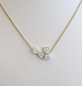 American Jewelry 14k Yellow Gold .33ctw Diamond Double Bow Necklace