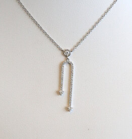 American Jewelry 14k White Gold .10ctw Diamond U Shape Necklace