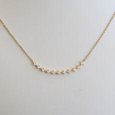 American Jewelry 14k Yellow Gold .18ctw Diamond Line Necklace