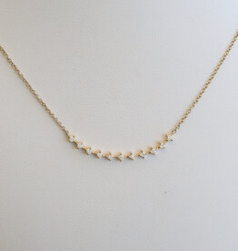 American Jewelry 14k Yellow Gold .18ctw Diamond Line Necklace