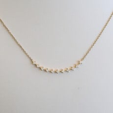 American Jewelry 14k Yellow Gold .18ctw Diamond Line Necklace