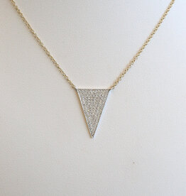 American Jewelry 14k Yellow & White Gold .23ctw Diamond Pave Triangle Necklace