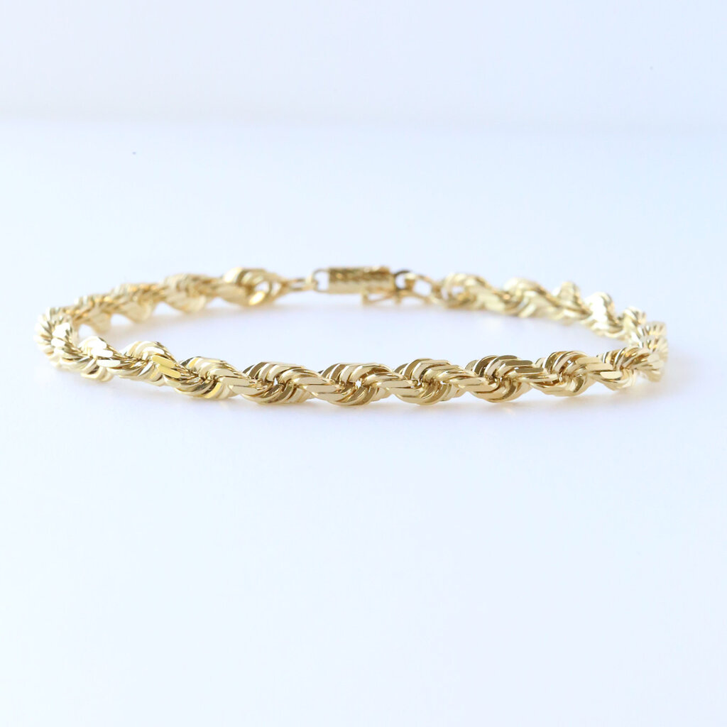 14k Yellow Gold 5.5mm Rope Chain Bracelet (8.5")