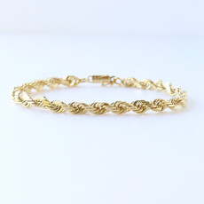 14k Yellow Gold 5.5mm Rope Chain Bracelet (8.5")