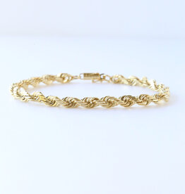 14k Yellow Gold 5.5mm Rope Chain Bracelet (8.5")