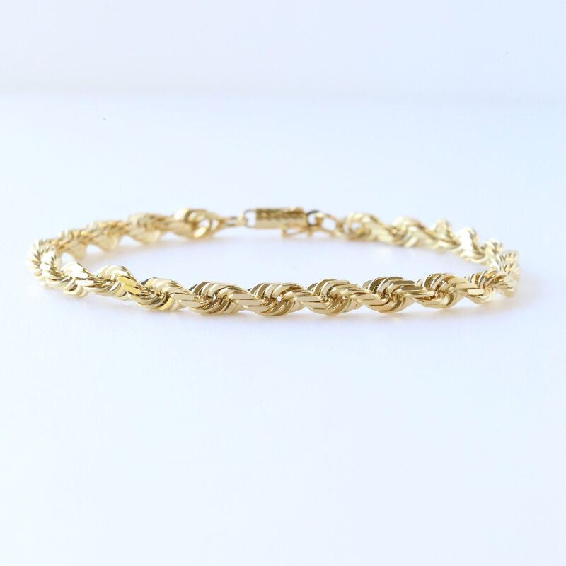 14k Yellow Gold 5.5mm Rope Chain Bracelet (8.5")