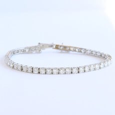 American Jewelry 14k Whitew Gold 8.28ctw Diamond Tennis Bracelet (7.5")