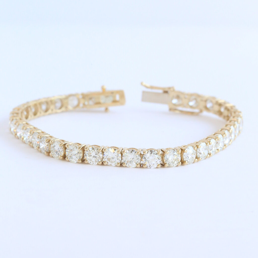American Jewelry 14k Yellow Gold 14.39ctw Diamond Tennis Bracelet (7.5")