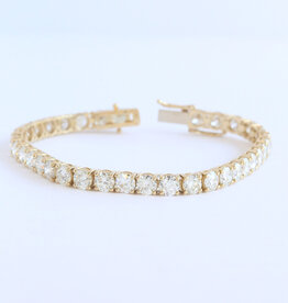 American Jewelry 14k Yellow Gold 14.39ctw Diamond Tennis Bracelet (7.5")