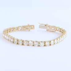 American Jewelry 14k Yellow Gold 14.39ctw Diamond Tennis Bracelet (7.5")