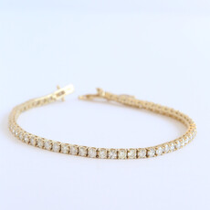 American Jewelry 14k Yellow Gold 5.14ctw Diamond Tennis Bracelet (7.5")