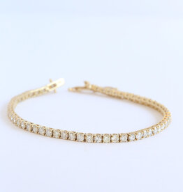 American Jewelry 14k Yellow Gold 5.14ctw Diamond Tennis Bracelet (7.5")