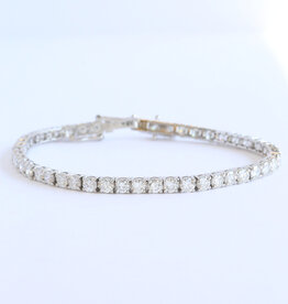 American Jewelry 14k White Gold 9.80ctw Diamond Tennis Bracelet (7.5")