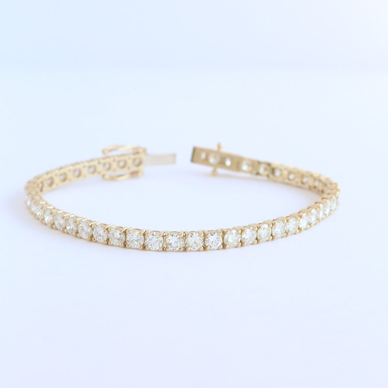14k Yellow Gold 8.43ctw Diamond Tennis Bracelet (7.5")