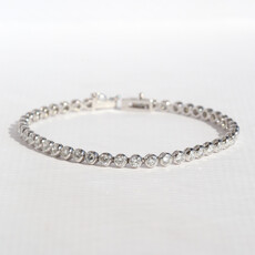 American Jewelry 14k White Gold 5.35ctw Diamond Bezel Tennis Bracelet (7.5")
