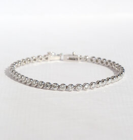American Jewelry 14k White Gold 5.35ctw Diamond Bezel Tennis Bracelet (7.5")