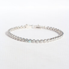 American Jewelry 14k White Gold 5.35ctw Diamond Bezel Tennis Bracelet (7.5")