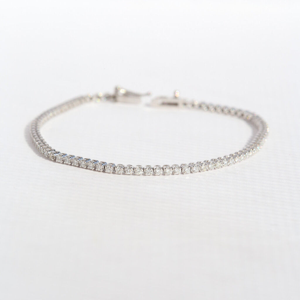 American Jewelry 14k White Gold 1ctw Diamond Tennis Bracelet (7.5")