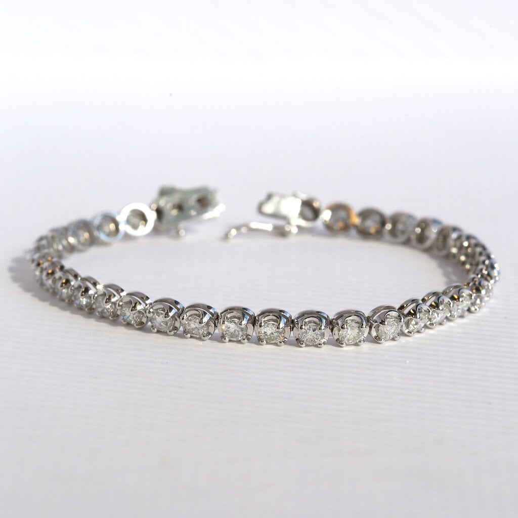 American Jewelry 14k White Gold 5.81ctw Diamond Tennis Bracelet (7.5")