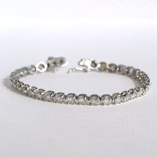 American Jewelry 14k White Gold 5.81ctw Diamond Tennis Bracelet (7.5")