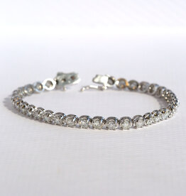 American Jewelry 14k White Gold 5.81ctw Diamond Tennis Bracelet (7.5")