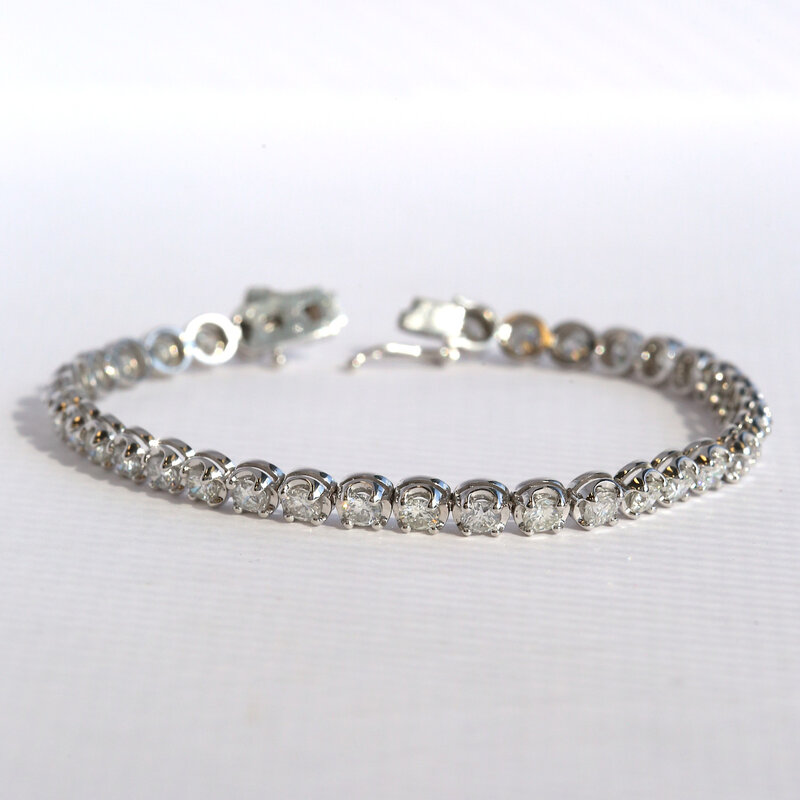 American Jewelry 14k White Gold 5.81ctw Diamond Tennis Bracelet (7.5")