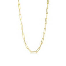 Lafonn Silver Gold Plated Medium Charlie Paperclip Chain (20")