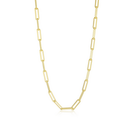 Lafonn Silver Gold Plated Medium Charlie Paperclip Chain (20")