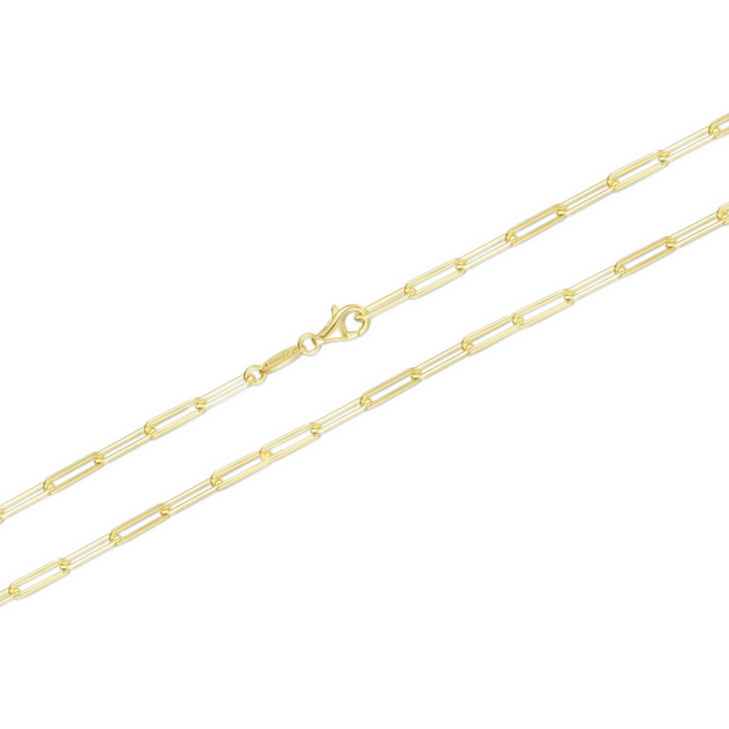 Lafonn Silver Gold Plated Medium Charlie Paperclip Chain (20")