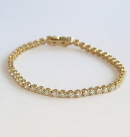 American Jewelry 14k Yellow Gold 3.89ctw Diamond Tennis Bracelet (7.5")