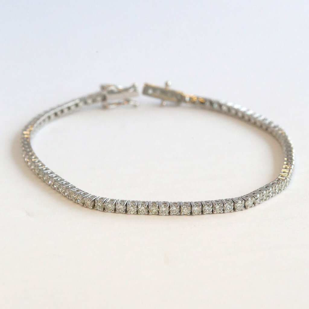 American Jewelry 14k White Gold 3.13ctw Diamond Tennis Bracelet (7.5")