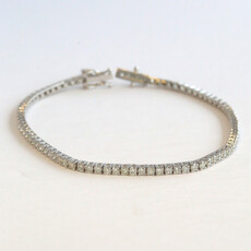 American Jewelry 14k White Gold 3.13ctw Diamond Tennis Bracelet (7.5")