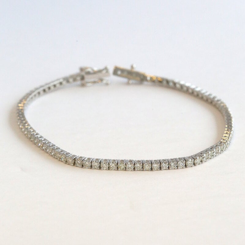 American Jewelry 14k White Gold 3.13ctw Diamond Tennis Bracelet (7.5")