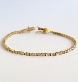 American Jewelry 14k Yellow Gold 2.05ctw Diamond Tennis Bracelet (7.5")
