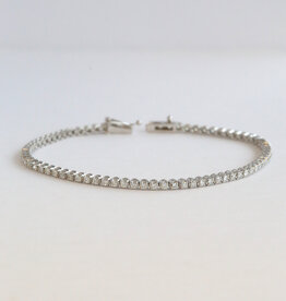 American Jewelry 14k White Gold 1.42ctw Diamond Tennis Bracelet (7.5")