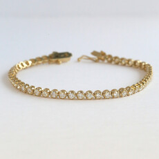 American Jewelry 14k Yellow Gold 3.25ctw Diamond Tennis Bracelet (7.5")