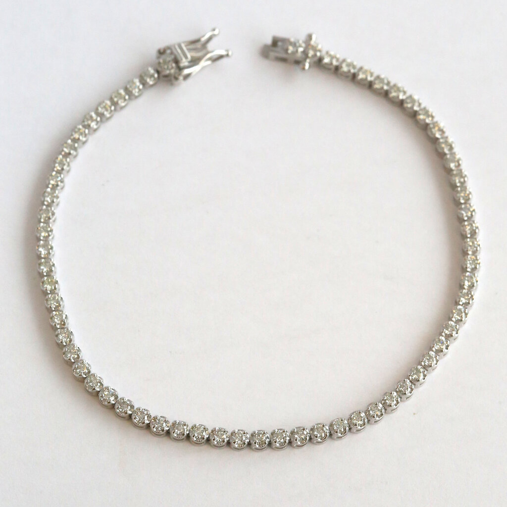 American Jewelry 14k White Gold 1.65ctw Diamond Tennis Bracelet (7.5")