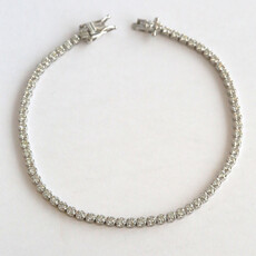 American Jewelry 14k White Gold 1.65ctw Diamond Tennis Bracelet (7.5")