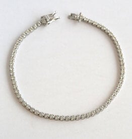 American Jewelry 14k White Gold 1.65ctw Diamond Tennis Bracelet (7.5")