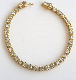 American Jewelry 14k Yellow Gold 5.70ctw Diamond Tennis Bracelet (7.5")
