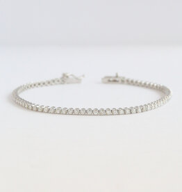 American Jewelry 14k White Gold 1.30ctw Diamond Tennis Bracelet (7.5")