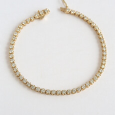 American Jewelry 14k Yellow Gold 2.63ctw Diamond Tennis Bracelet (7.5")