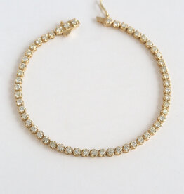 American Jewelry 14k Yellow Gold 2.63ctw Diamond Tennis Bracelet (7.5")