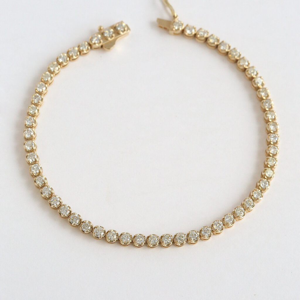 American Jewelry 14k Yellow Gold 2.63ctw Diamond Tennis Bracelet (7.5")