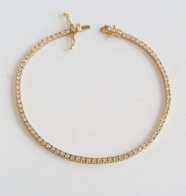American Jewelry 14k Yellow Gold 2.08ctw Diamond Tennis Bracelet (7.5")