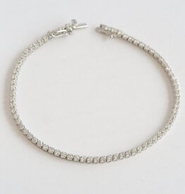 American Jewelry 14k White Gold 1.36ctw Diamond Tennis Bracelet(7.5")